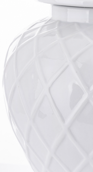 Vase White Geometry L
