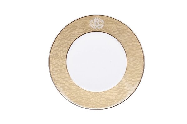 Zestaw dwunastu talerzy do zupy Roberto Cavalli Home, z kolekcji Lizzard (Gold)